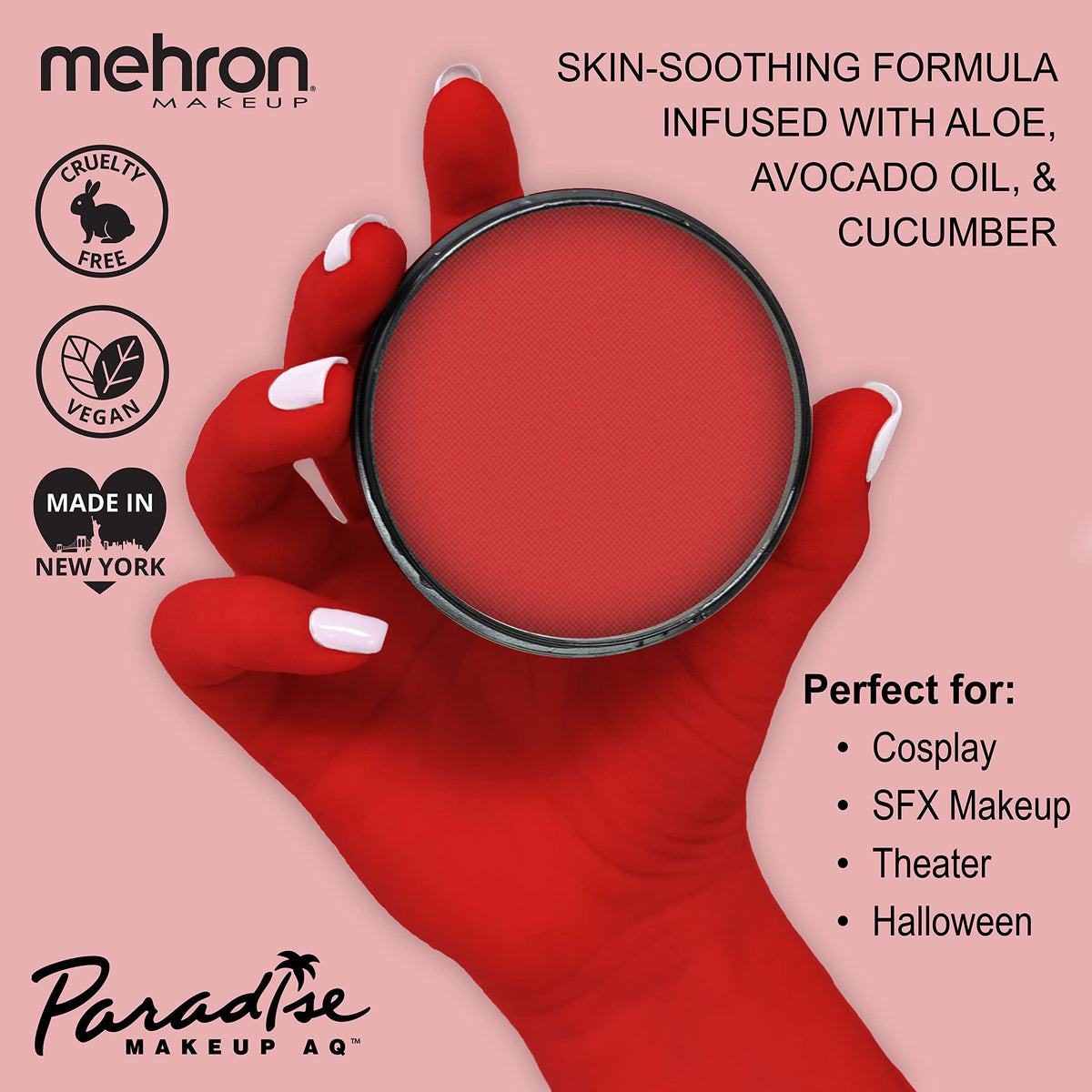 Mehron Paradise Beach Berry in a pro palette ready for stage and travel convenience