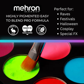 Mehron Paradise FX paint being applied with brush for precise neon detailing