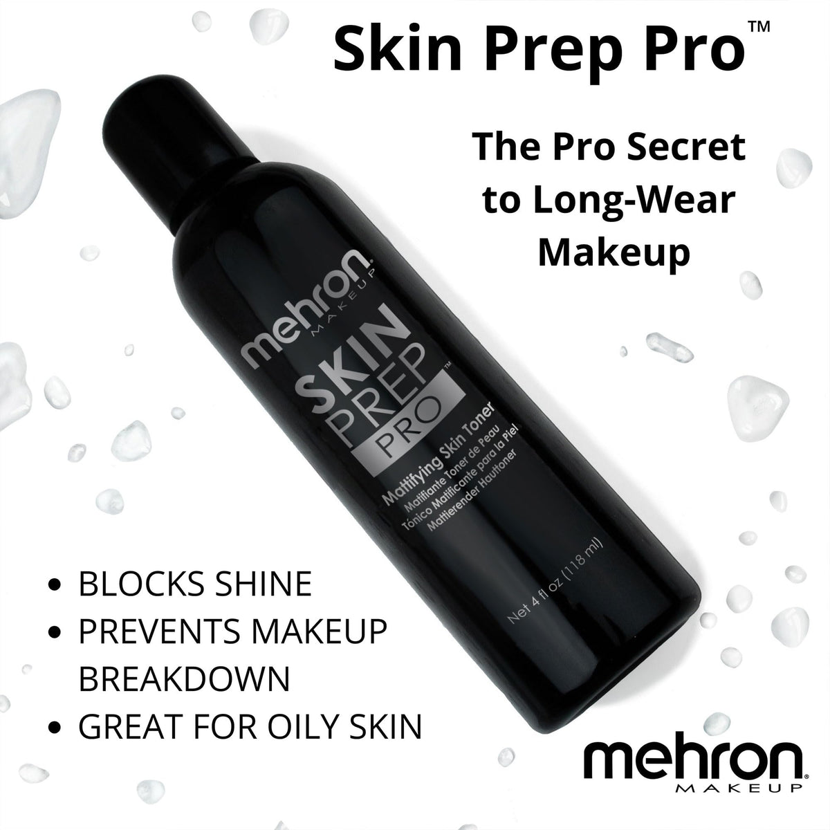Mehron toner texture on hand illustrating lightweight clear finish benefit