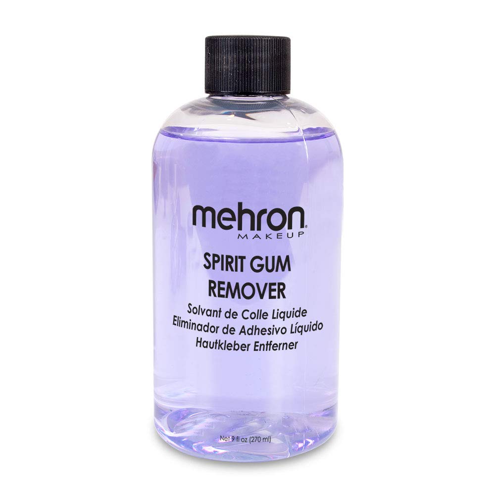 Mehron spirit gum remover front label showing product and professional trust