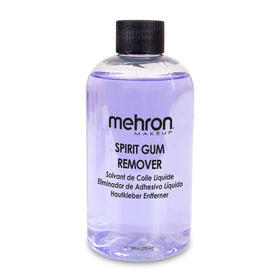 Mehron spirit gum remover front label showing product and professional trust