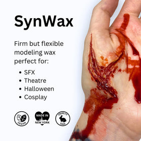 Mehron SynWax molded into a small prosthetic ear showing lifelike shaping benefit