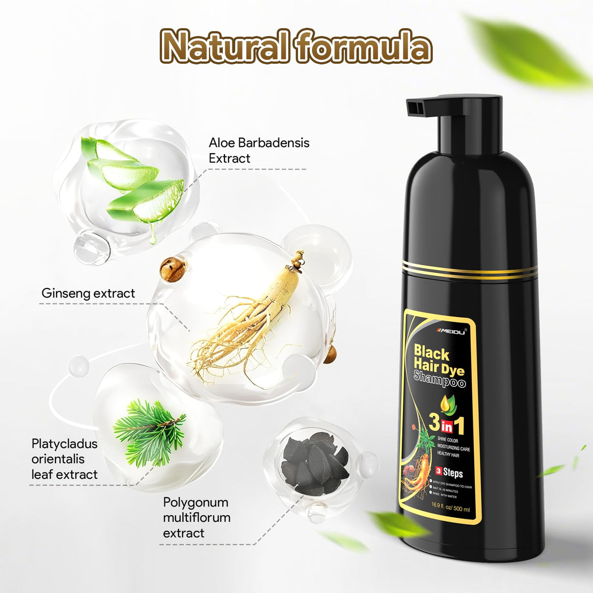 MEIDU shampoo lather close-up showing creamy texture and gentle conditioning