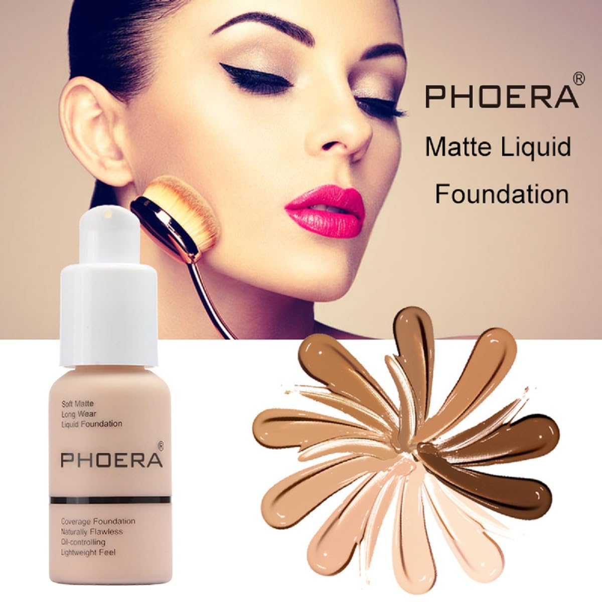 Meifen foundation being blended with a sponge for seamless coverage