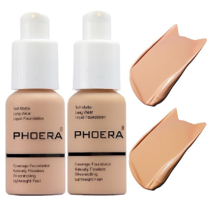 Meifen front packaging 2-pack showing both Warm Peach and Buff Beige benefits long wear