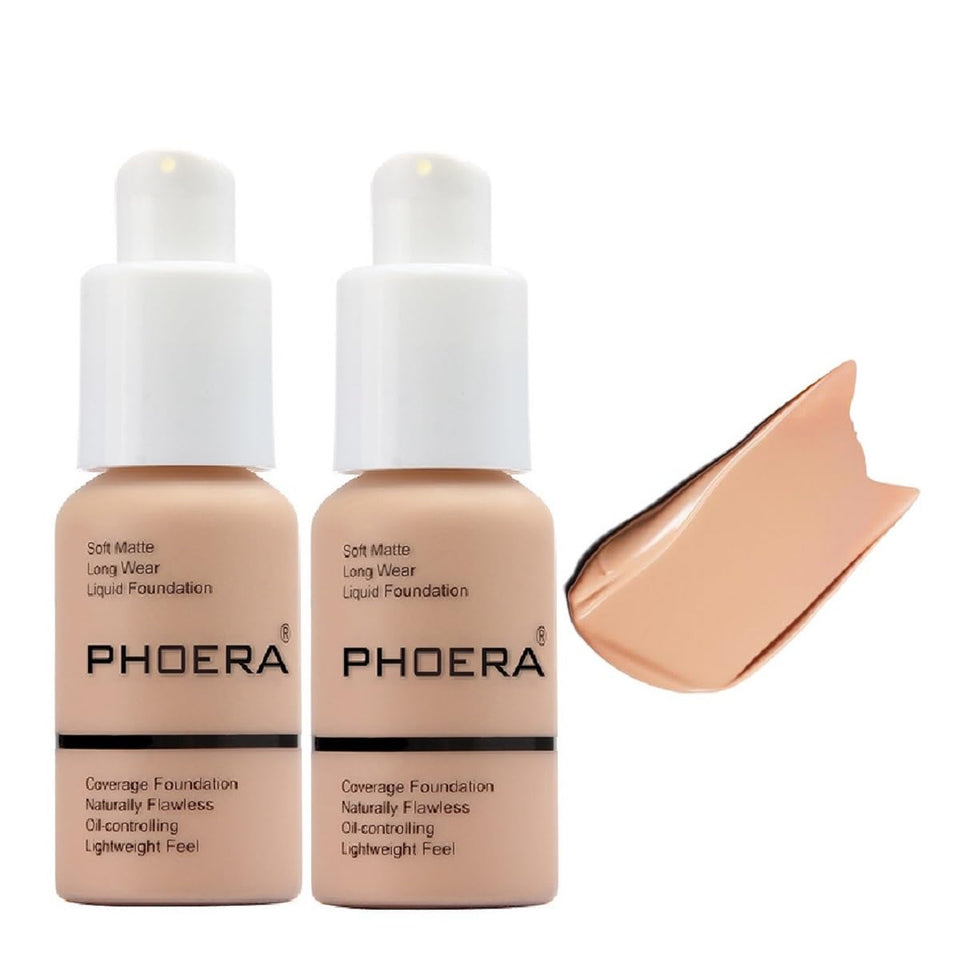 Meifen PHOERA front packaging displaying shade 104 Buff Beige for seamless application