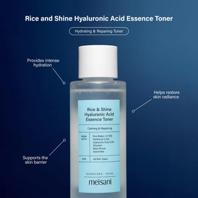 Meisani pump and label closeup highlighting ingredients and easy dispensing