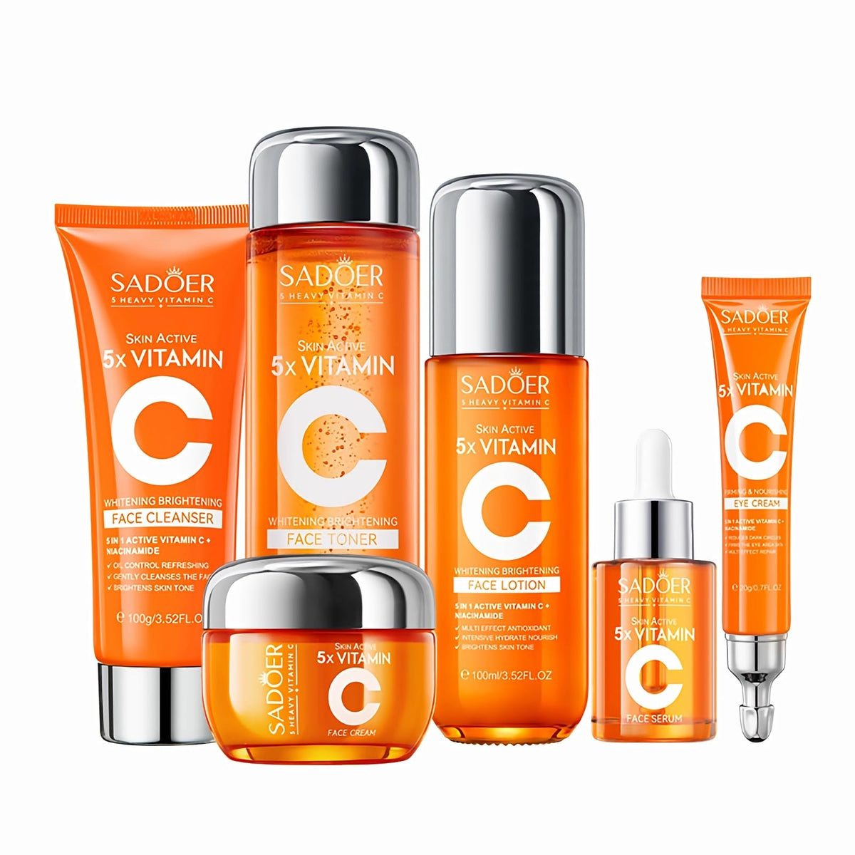 MEIYUANNAISI front packaging showing six-piece vitamin C travel set benefiting routine