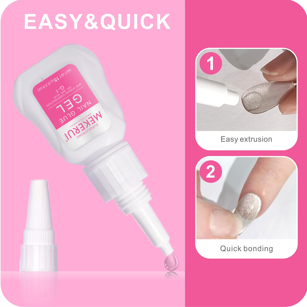 MEKERUI G-1 glue texture close-up for precise drip-free application