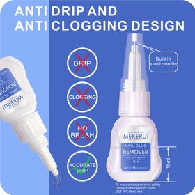 MEKERUI removal steps showing safe gentle lifting with remover