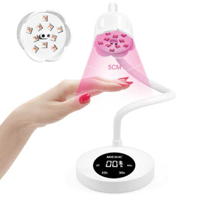 MEKK front view showing compact cordless lamp and base for quick salon results