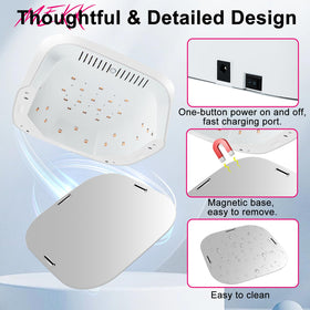 MEKK foot inside lamp for pedicure use showing spacious interior and faster curing