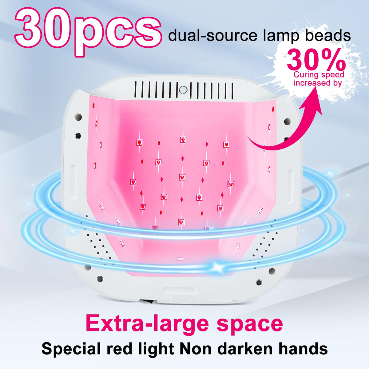MEKK internal LED array close-up illustrating even 360° light distribution benefit