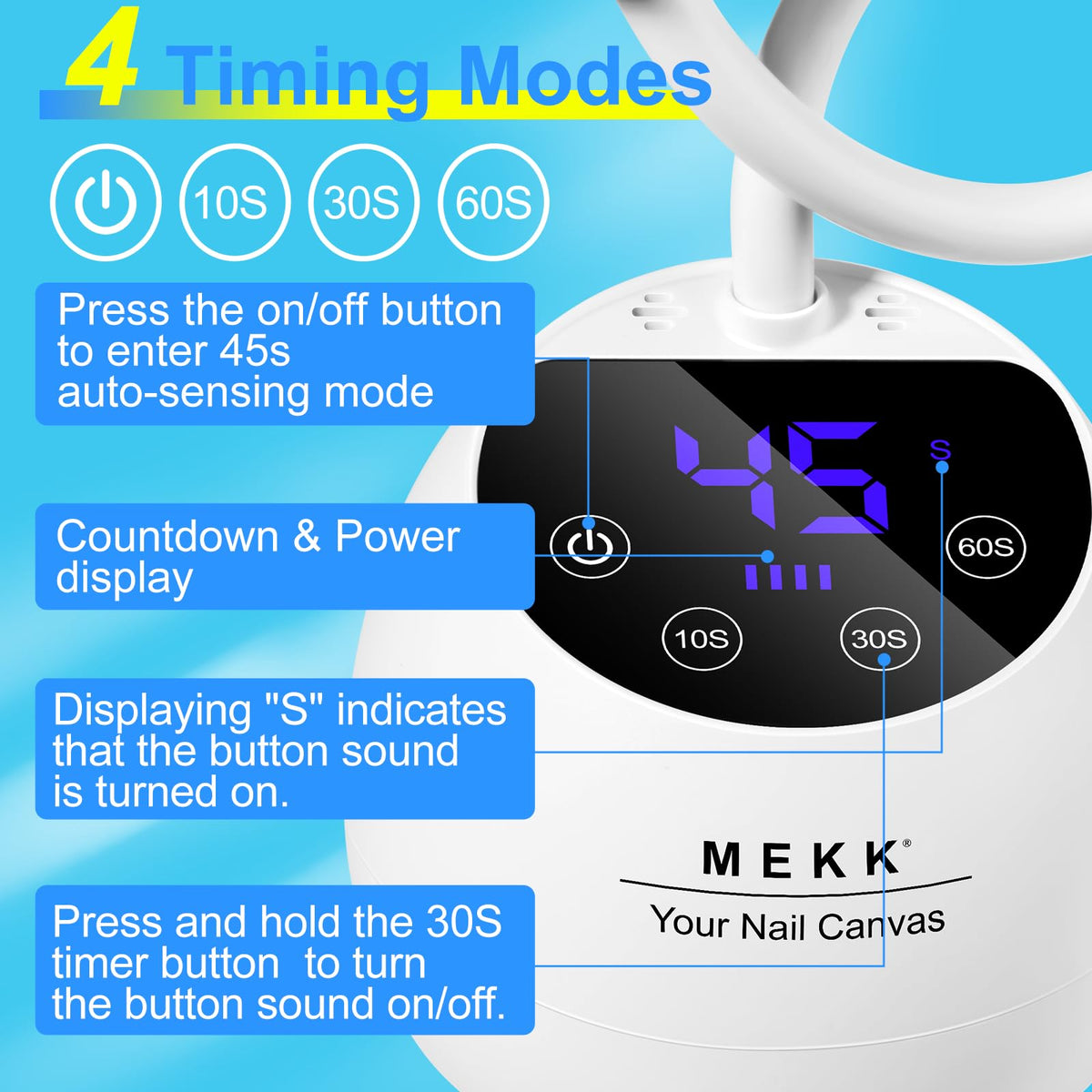 MEKK clear LCD timer and battery indicator for accurate timer control and charge awareness