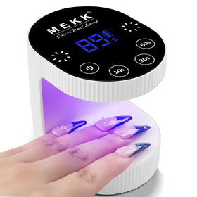 MEKK front view of mini UV lamp showing compact design and fast cure benefit