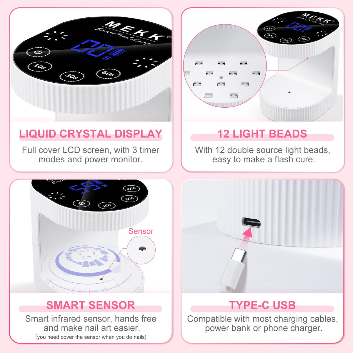 MEKK LCD display showing timer and battery for precise, stress-free use
