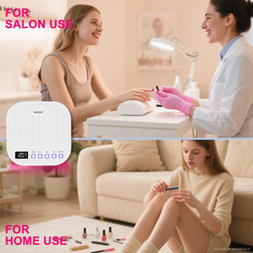 MEKK size comparison with manicure tools showing compact footprint for travel