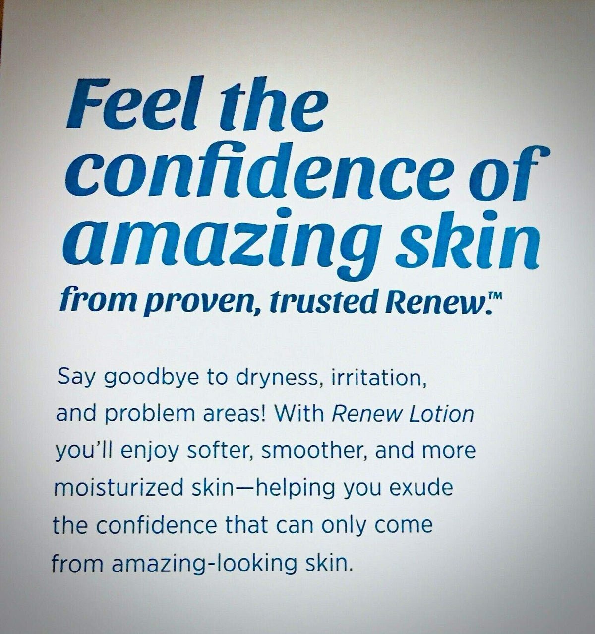 Melaleuca Renew applied on arm demonstrating fast absorption and skin comfort