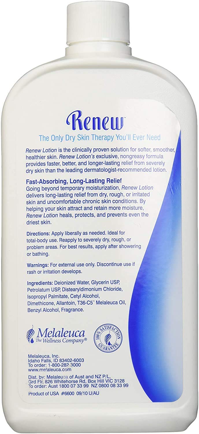 Melaleuca Renew bottle cap detail illustrating secure closure and easy dispensing benefit