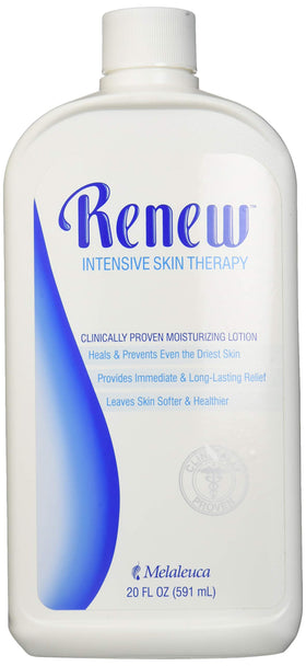 Melaleuca Renew front packaging showing bottle and pump for tidy dispensing