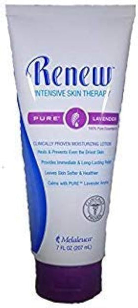 melaleuca bottle front view showing Renew Pure Lavender for soothing hydration