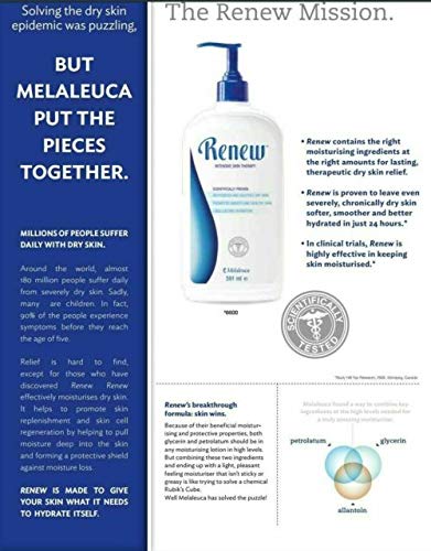 Melaleuca Renew lotion texture close-up highlighting smooth, non-greasy absorption