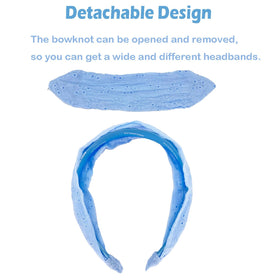 Melbelia knotted bow detail showing detachable bow for versatile styling benefit