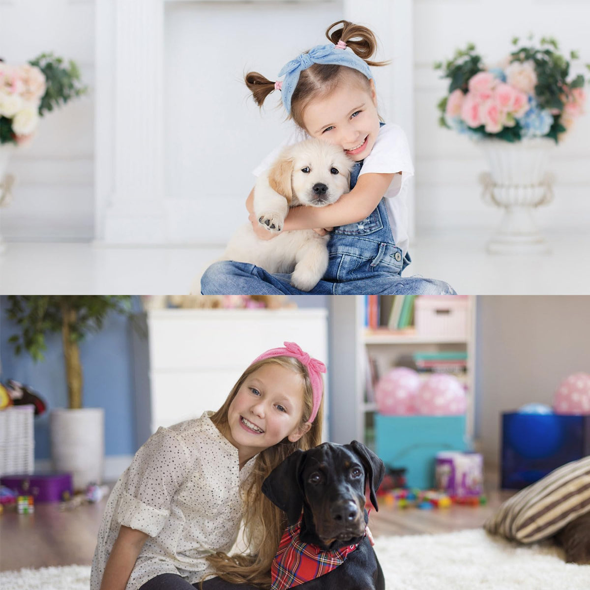 Melbelia toddler wearing headband in playful pose showing secure fit during activity