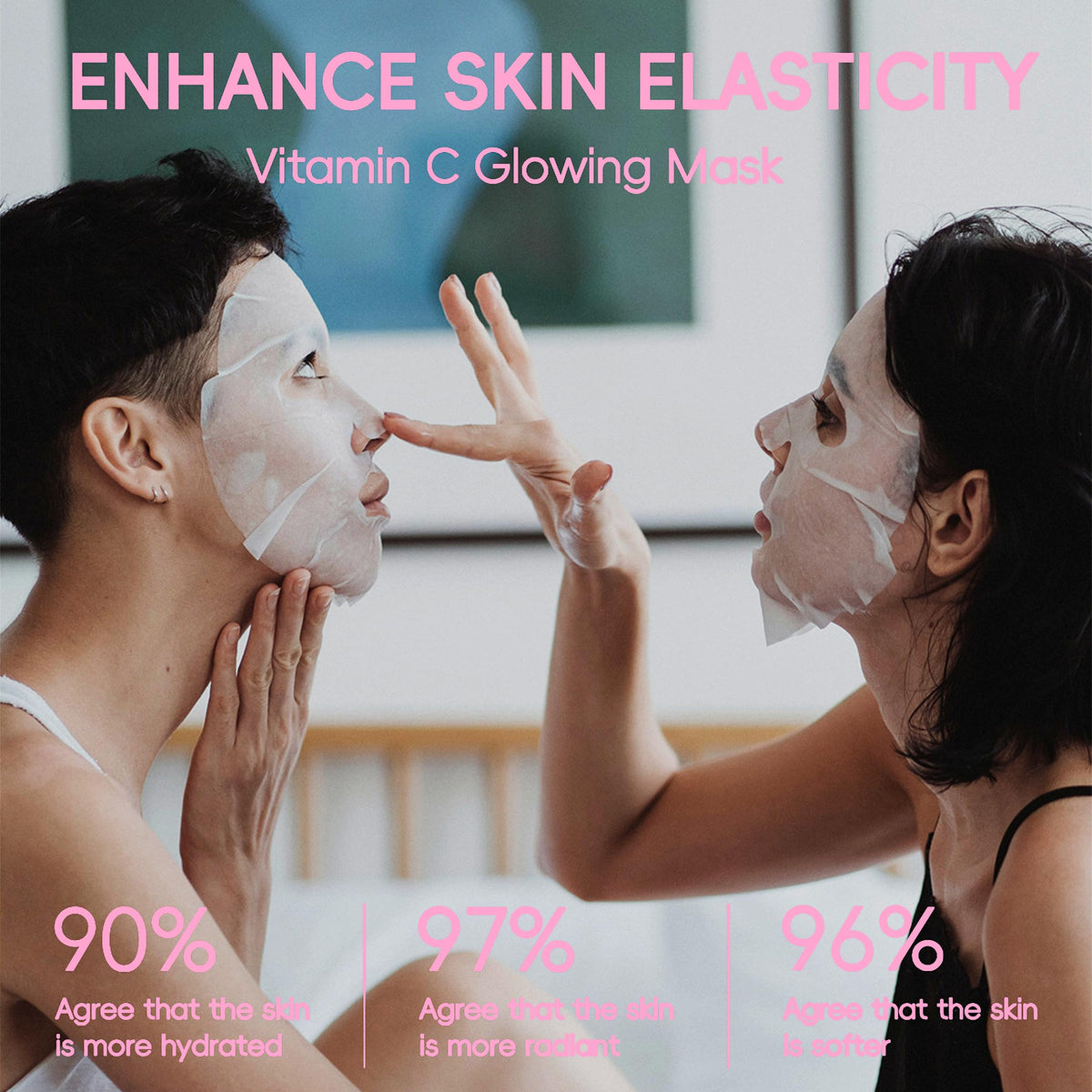 Meleell open mask with visible serum demonstrating hydration delivery