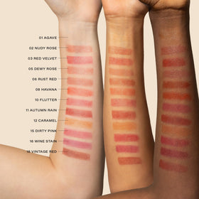 melixir lip butter application on model lips demonstrating sheer buildable color