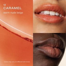 Melixir lip butter texture closeup with glossy, non-sticky finish benefit