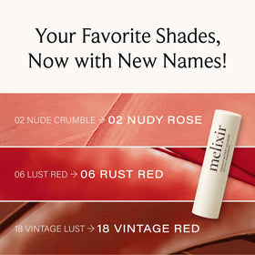 Melixir lip butter texture swatch on skin showing creamy plant-based formula benefits