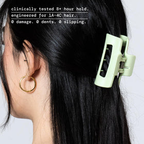 MELLO CloudFlex side profile clipped in hair to show low-profile comfort