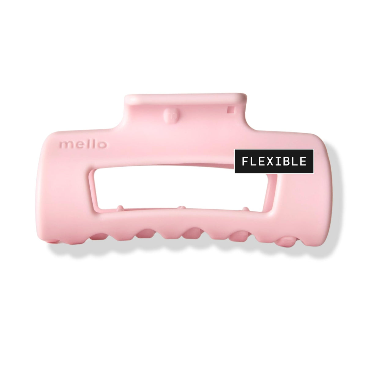 MELLO front view of small pink clip showing shape and matte finish for subtle style