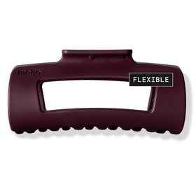 MELLO medium clip front view showing shape and burgundy color for secure styling
