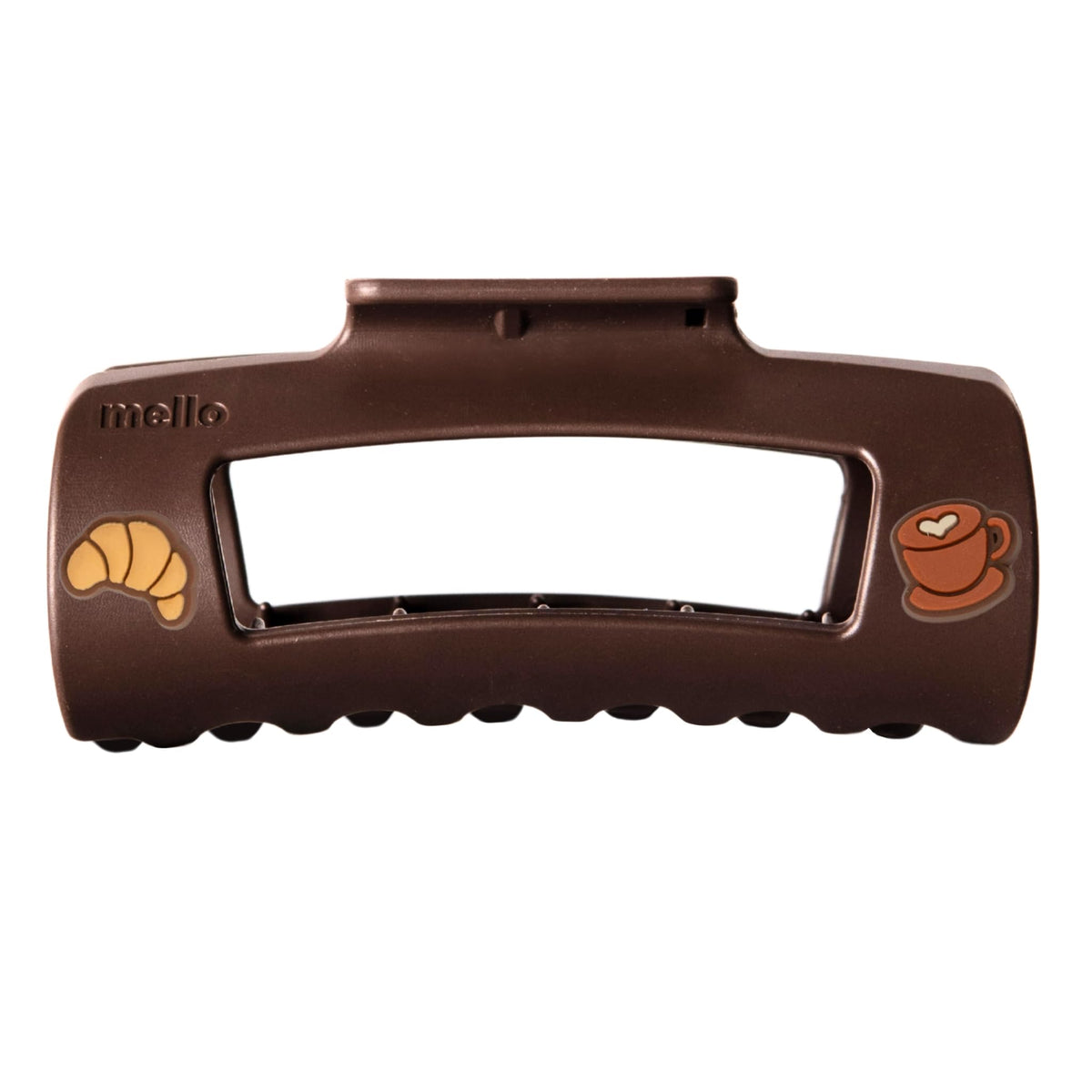 MELLO medium clip front packaging showing secure hold and charms