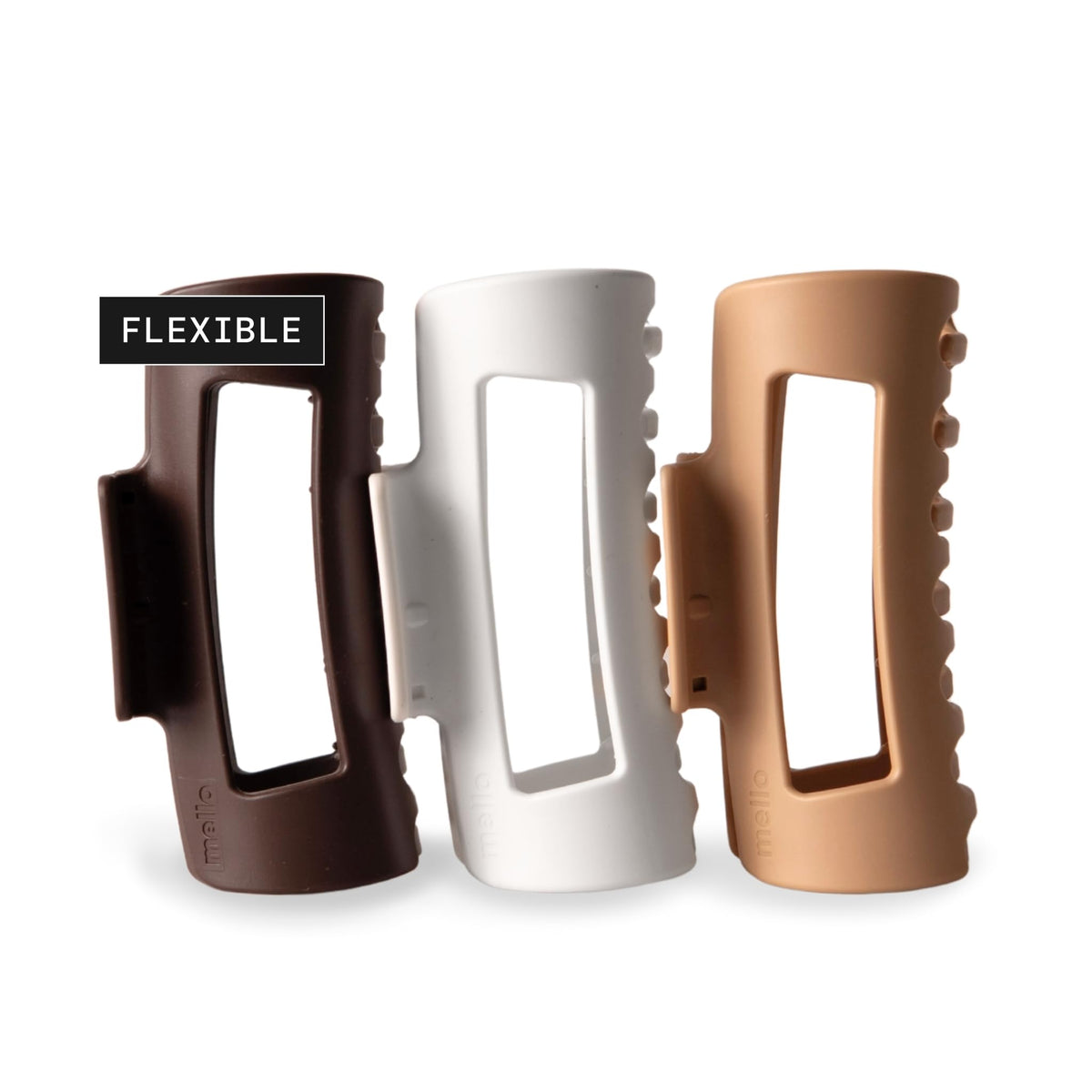 MELLO front view of medium claw clip showing neutral color and shape for everyday use