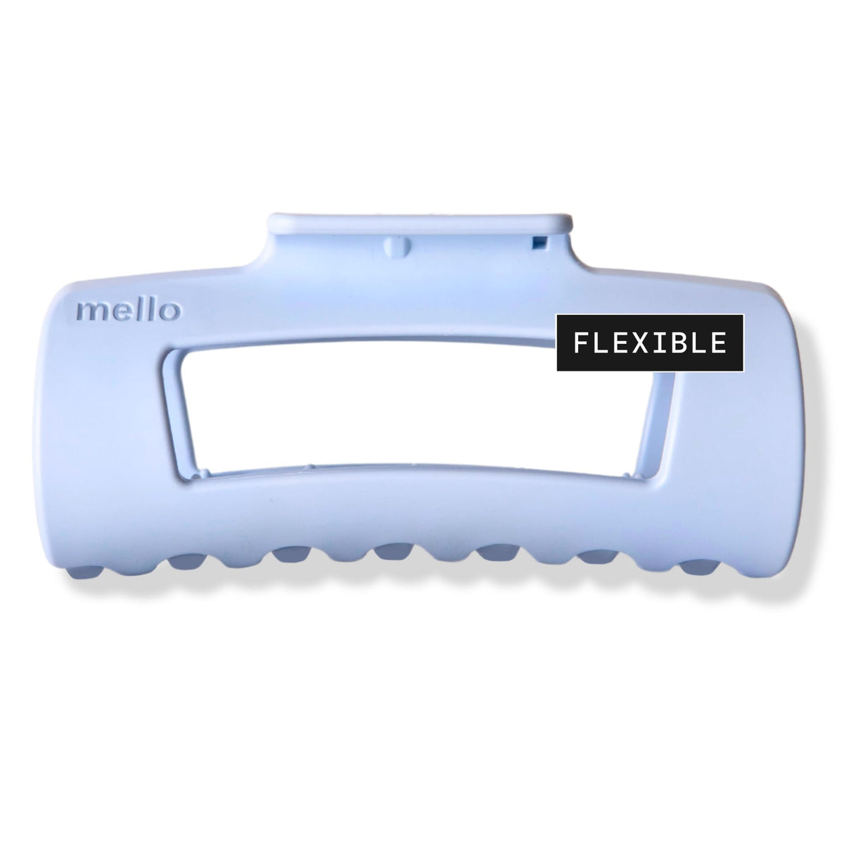 MELLO medium light blue front view showing shape and secure hold