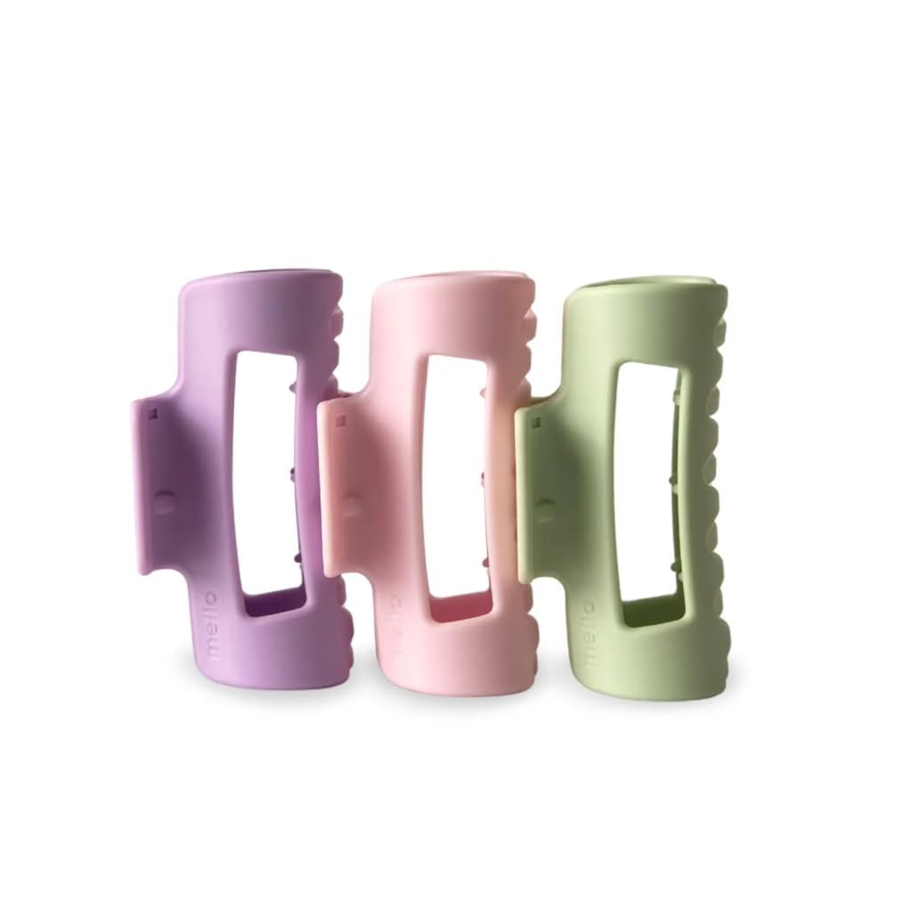 MELLO front packaging showing pastel small hair claw and benefits