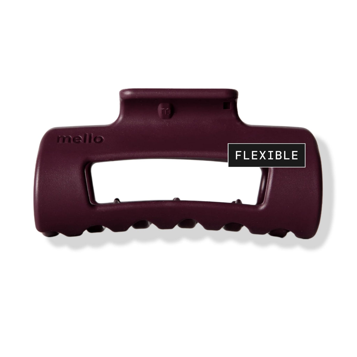 MELLO small hair clip front view showing compact burgundy styling and secure grip