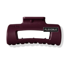 MELLO small hair clip front view showing compact burgundy styling and secure grip