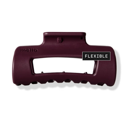 MELLO small hair clip front view showing compact burgundy styling and secure grip