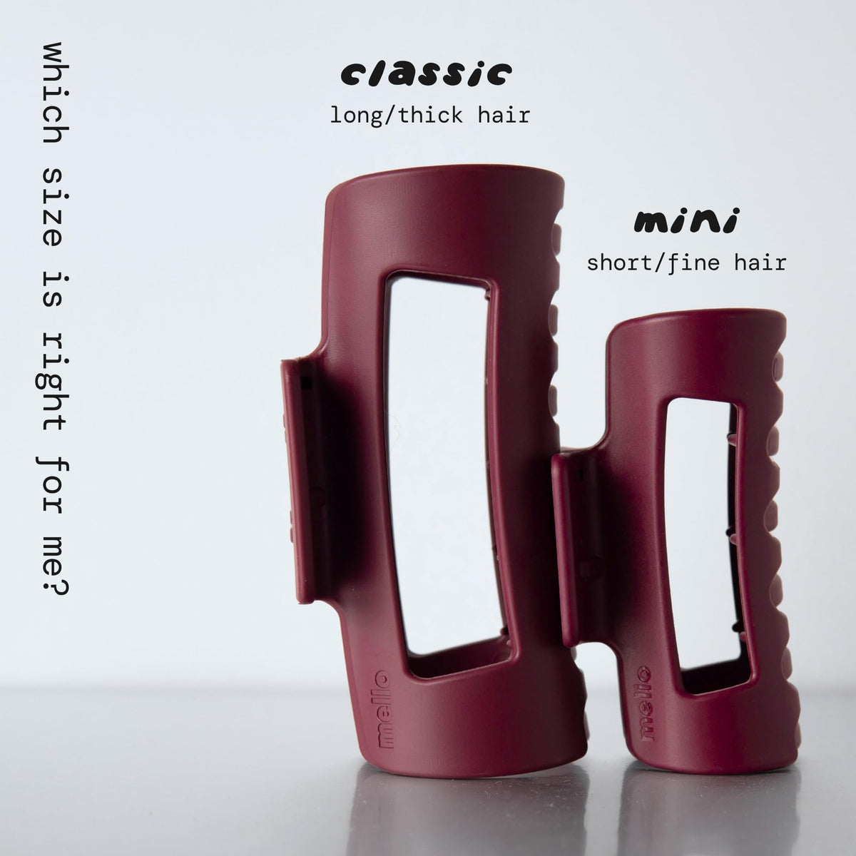 MELLO clip worn in a half-up hairstyle showing reliable hold and neat finish