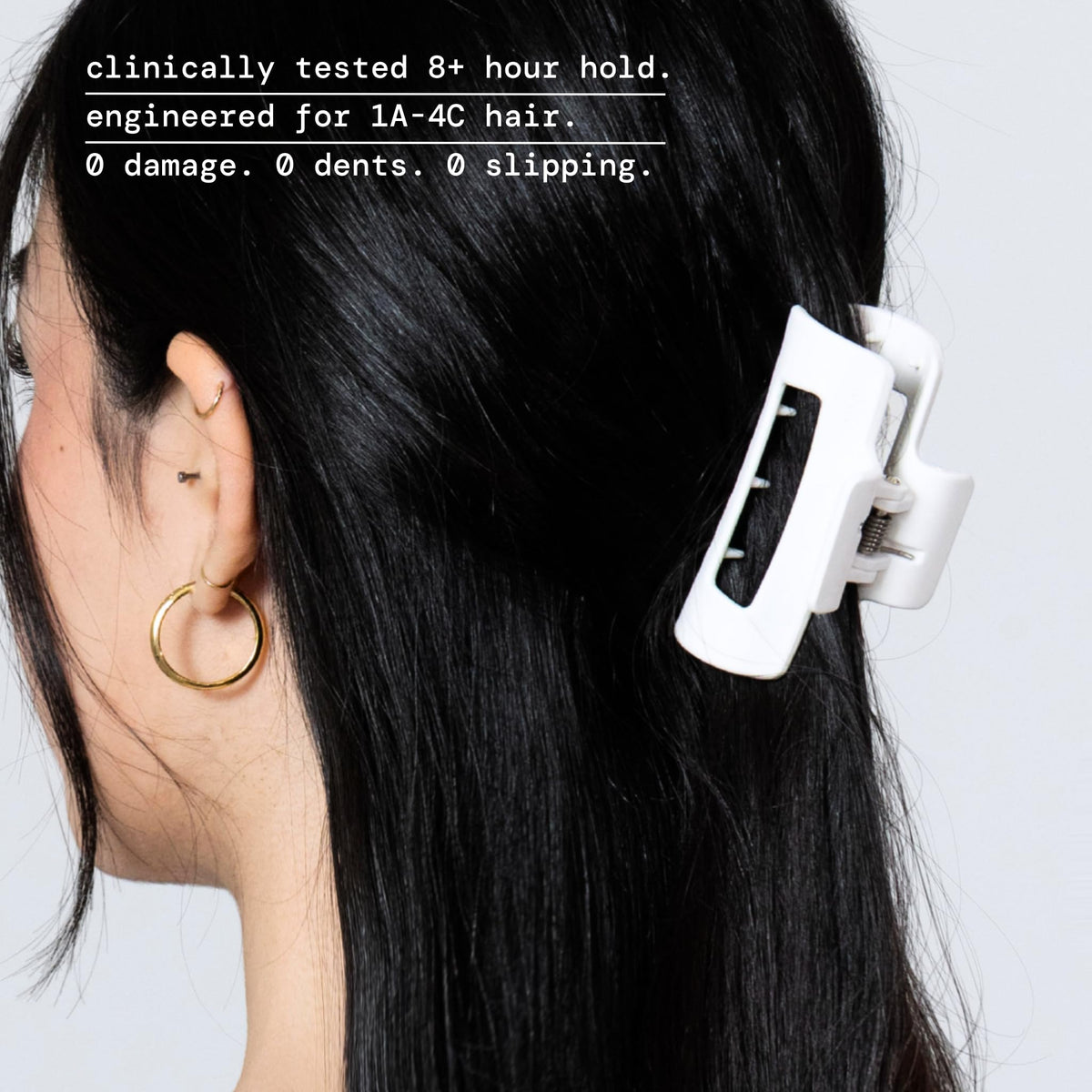 MELLO texture detail showing matte non-slip finish for steady grip and gentle hair contact