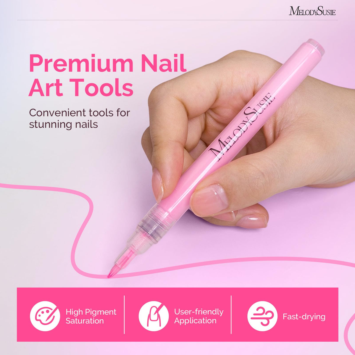 MelodySusie 0.7mm tip closeup showing fine precision for detailed nail art