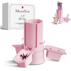 MelodySusie front view of pink GelCarousel box showing tidy storage benefit