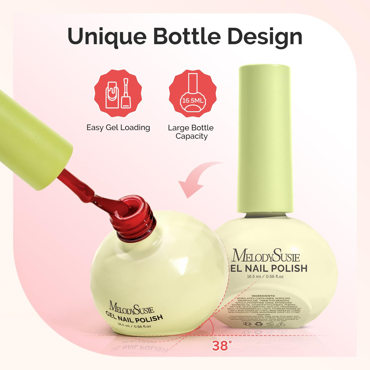 MelodySusie brush stroke showing creamy texture benefit: smooth streak-free application