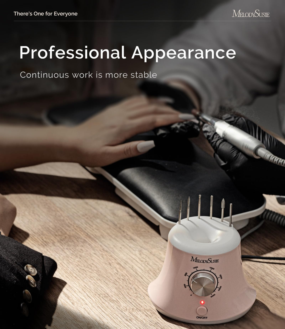 MelodySusie foot pedal next to base for hands-free on/off convenience