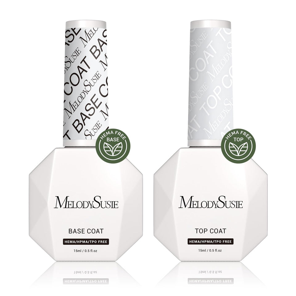 MelodySusie front packaging showing both base and top coat for clear identification and benefit