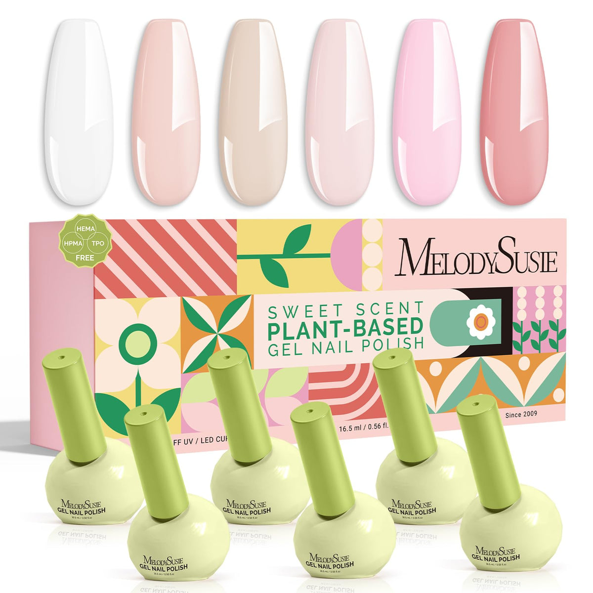 MelodySusie front packaging showing set and elegant pink nude shades benefit: great gift presentation